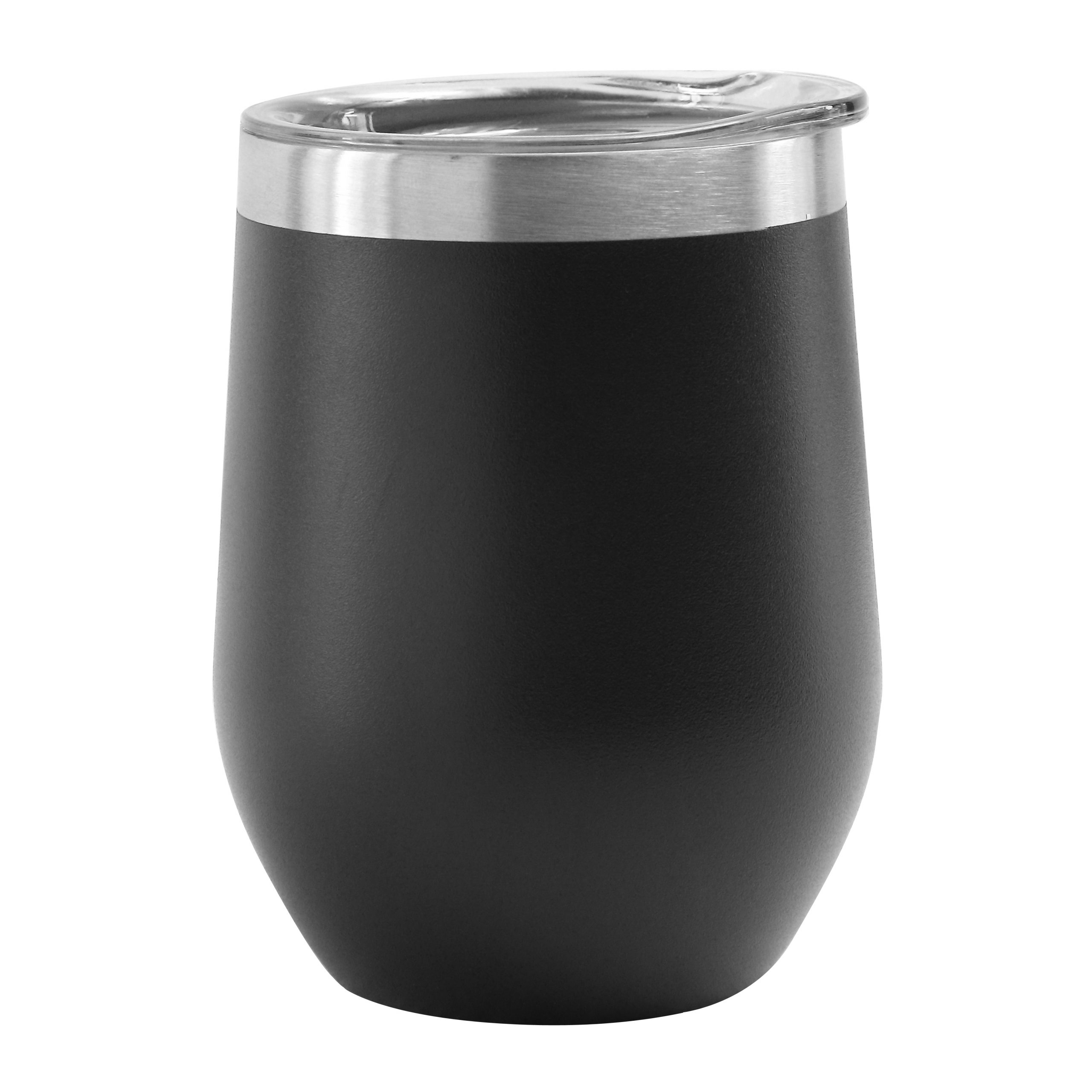 Custom Wine Tumbler - 12oz Stainless Steel Vacuum Insulated  Black 3
