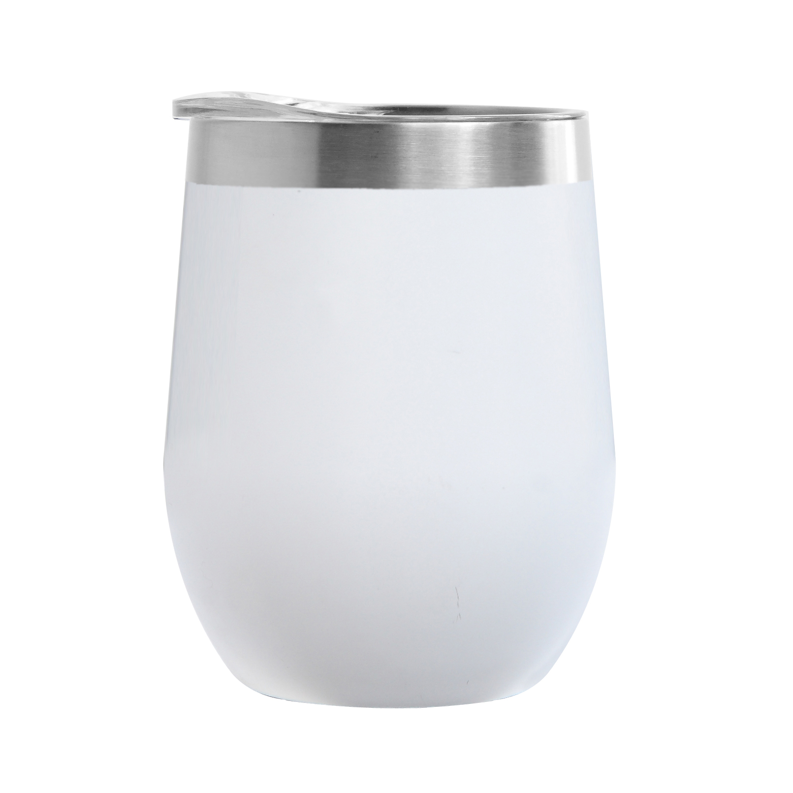 Custom Wine Tumbler - 12oz Stainless Steel Vacuum Insulated White